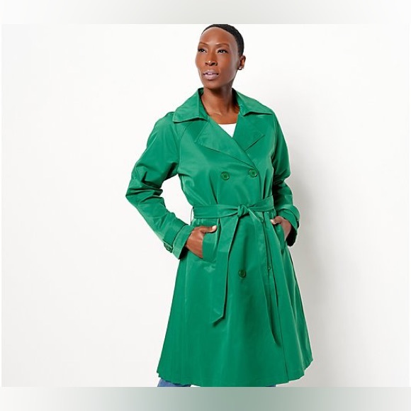 Attitudes by Renee Jackets & Blazers - Attitudes by Renee Pleated-Back Trench Coat